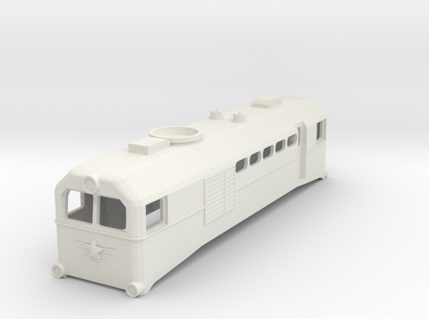 H0e Scale USSR TU2 Locomotive in White Natural Versatile Plastic