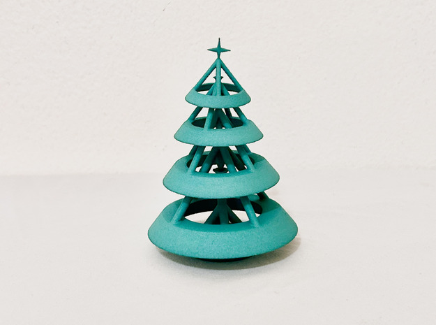 Christmas tree kinetic sculpture in White Natural Versatile Plastic