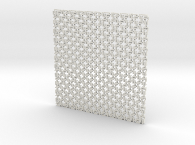 Square Maille flat N coaster (1) in White Natural Versatile Plastic
