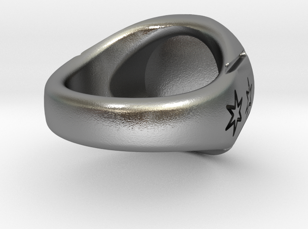 Chicago Rat Hole Signet Ring in Natural Silver