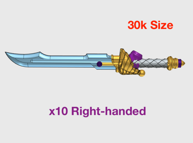 10x Right-handed Energy Sword: Charnbal (30k Size) in Tan Fine Detail Plastic