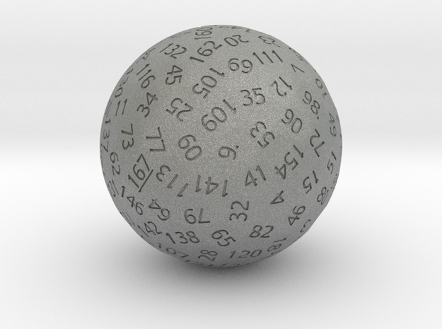 d167 Sphere Dice in Gray PA12