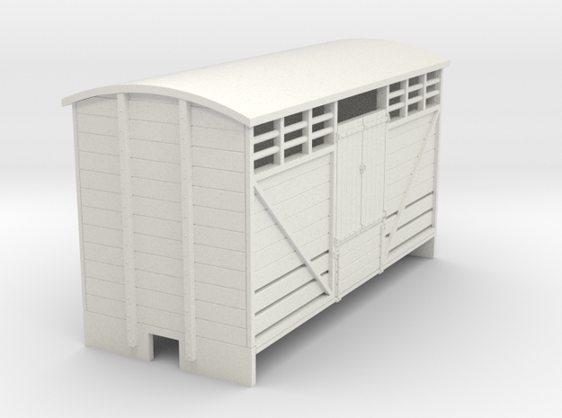 OO9 Cattle van (long) planked door  in White Natural Versatile Plastic