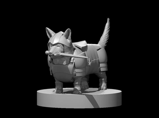 Achilles the Corgi Paladin in Clear Ultra Fine Detail Plastic