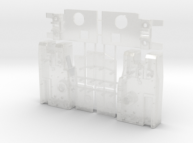 1:8 BTTF DeLorean Front Flux boxes withOUT screws in Clear Ultra Fine Detail Plastic