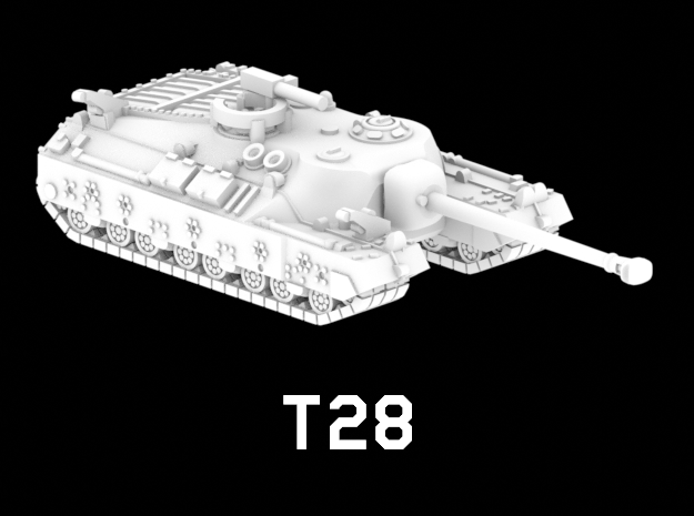 T28 Super Heavy Tank in White Natural Versatile Plastic: 1:220 - Z