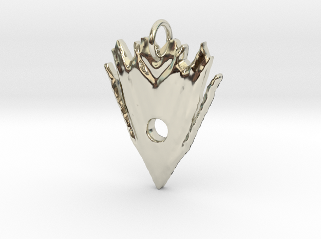 Crown Hallow Dárt Pendant in 14k White Gold: Small