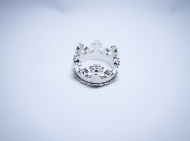Crown Ring in Natural Silver: Medium