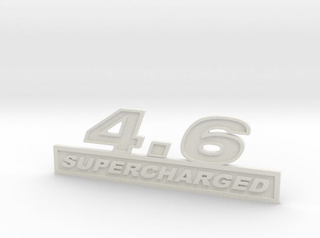 46-SUPERCHARGED Fender Emblem in White Natural Versatile Plastic