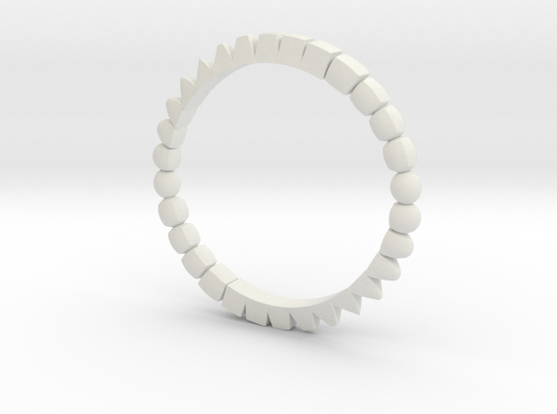 CubePrismSphere Ring in White Natural Versatile Plastic