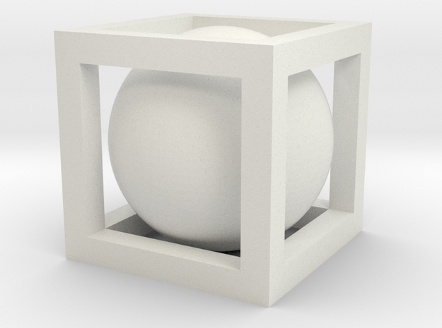 Ball In Box in White Natural Versatile Plastic