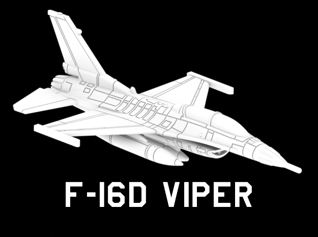 9cm F-16D Viper (Drop Tanks, Gear Up) in White Natural Versatile Plastic