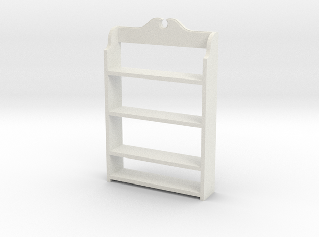 Wood Shelves 1/12 Scale in White Natural Versatile Plastic: 1:12
