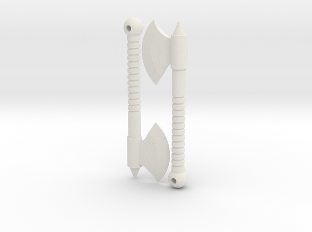Single-bladed Hand Axe Set for ModiBot in White Natural Versatile Plastic