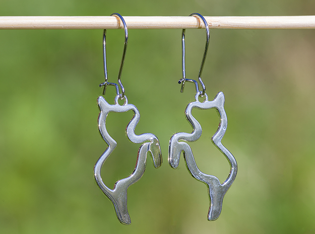 Swedish Dala Horse Earrings in Polished Silver