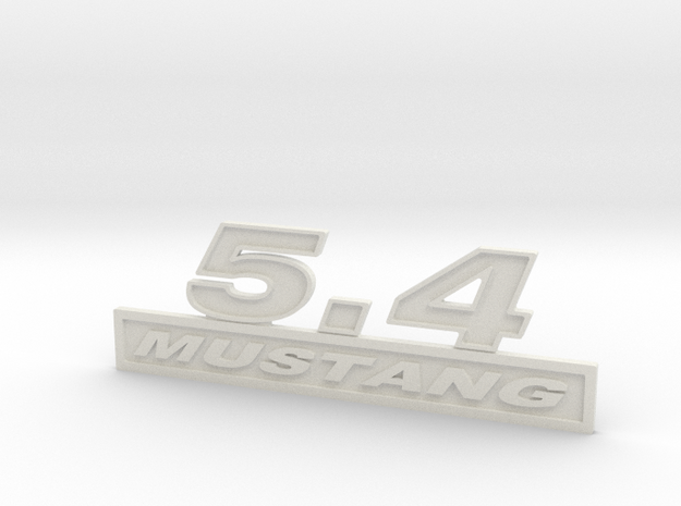 54-MUSTANG Fender Emblem in White Natural Versatile Plastic
