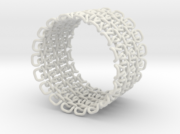 Stitch Bracelet - Large in White Natural Versatile Plastic