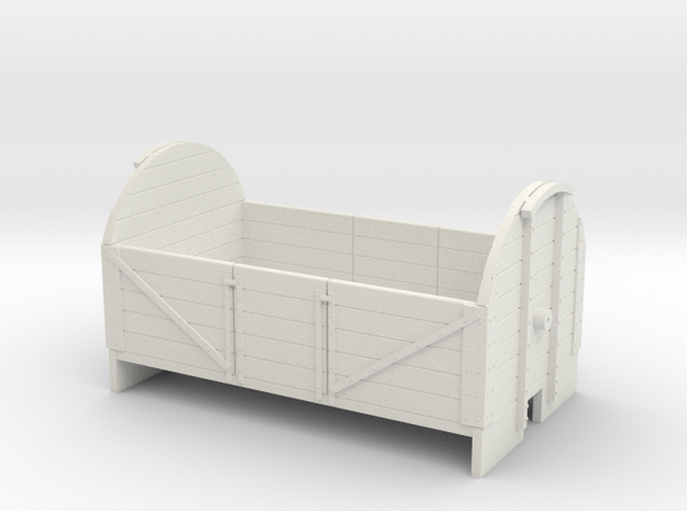 OO9 5 plank tarpaulin wagon  in White Natural Versatile Plastic