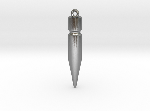 Eric's silver bullet pendant in Natural Silver