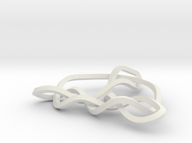 3D Trinity Knot in White Natural Versatile Plastic