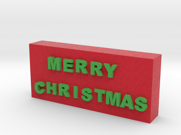Merry Christmas Sign in Full Color Sandstone
