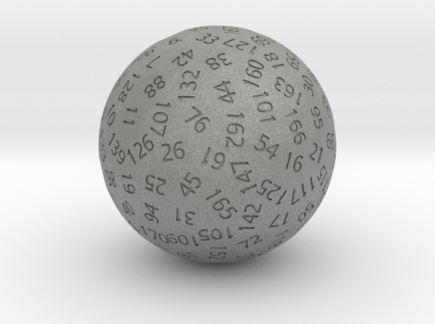 d171 Sphere Dice in Gray PA12