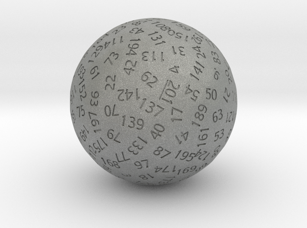 d201 Sphere Dice in Gray PA12