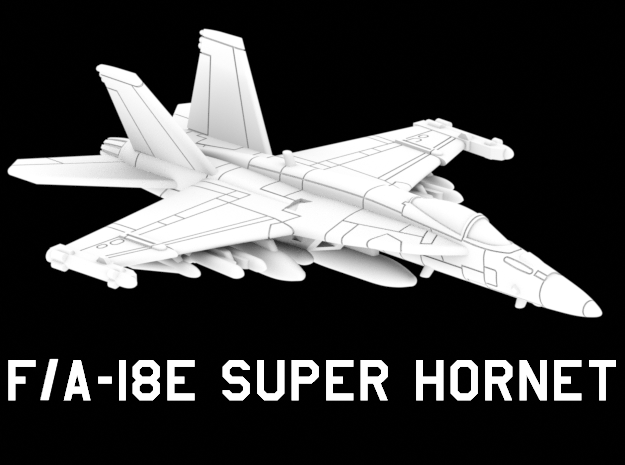 1:285 Scale F/A-18E (Loaded, Gear Up) in White Natural Versatile Plastic