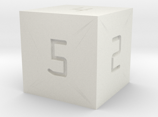 Programmer's D6 in White Natural Versatile Plastic: Small