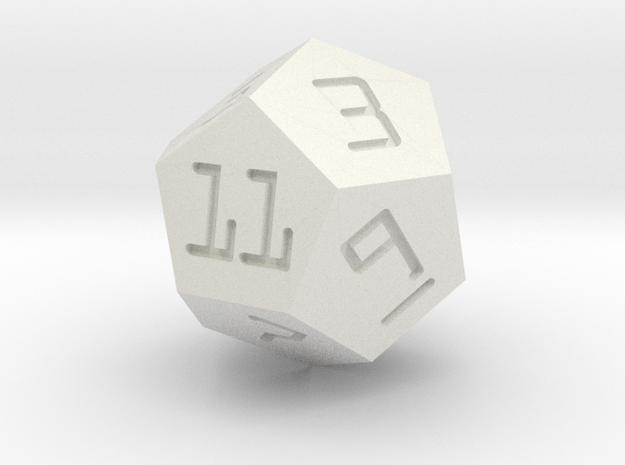 Programmer's D12 in White Natural Versatile Plastic: Small