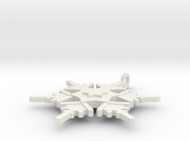 Snowflake Pendant Geni in White Natural Versatile Plastic