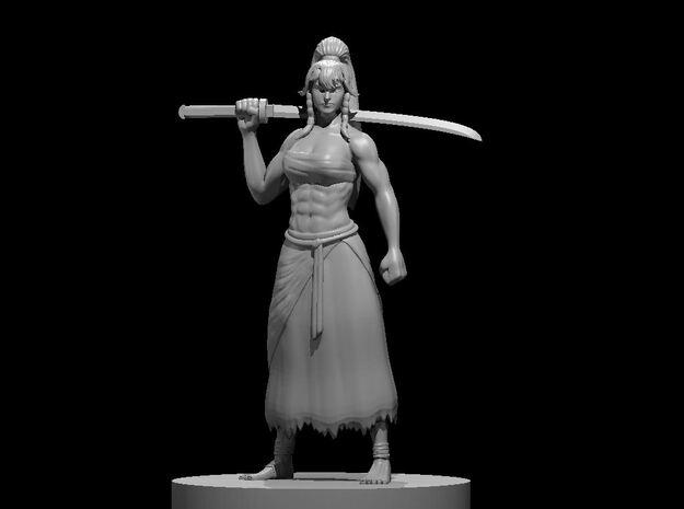 Human Female Kensai Monk in Clear Ultra Fine Detail Plastic