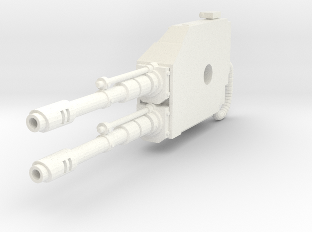 Mech Dual Gun Right Arm in White Processed Versatile Plastic