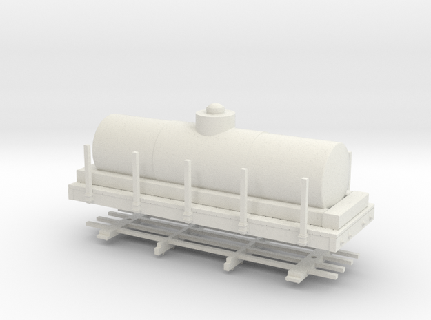 HOn30 20 ft tank car 4'8" diameter in White Natural Versatile Plastic