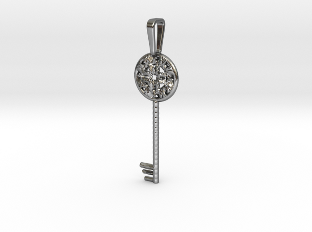 Magic key Pendant 4.3cm in Polished Silver