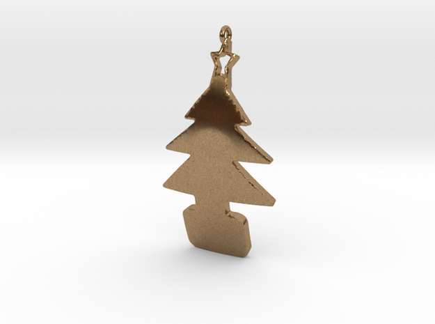 xmas tree pendant in Natural Brass
