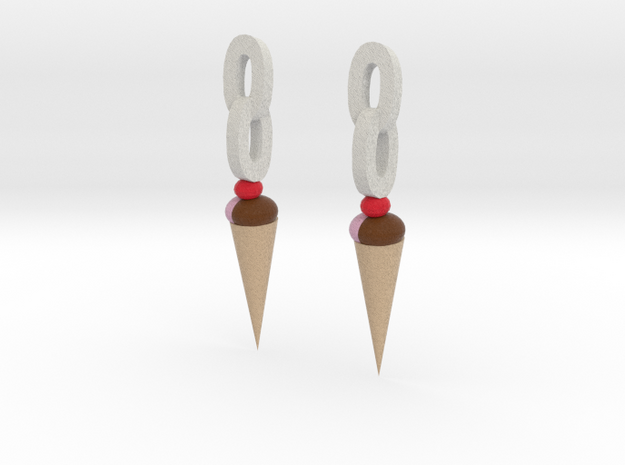 Ice Cream earrings in Full Color Sandstone