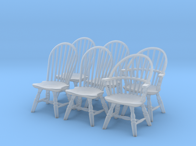 1:43 Windsor Chair Set in Tan Fine Detail Plastic