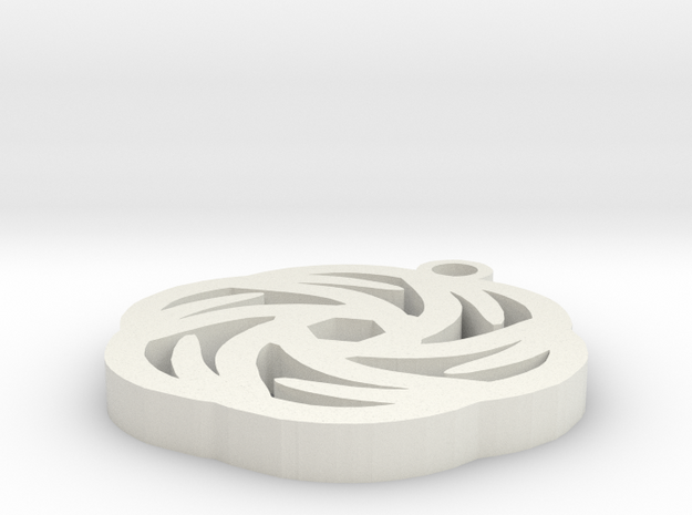 Rose Pendant - Image Popper in White Natural Versatile Plastic
