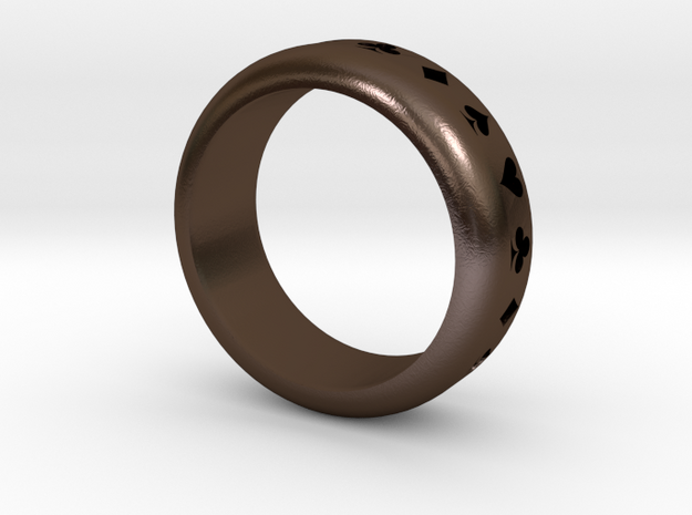 Ring (Card Suits) in Polished Bronze Steel