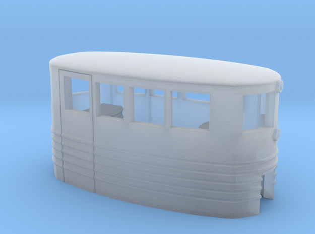 Small Passenger Trolley - Open Windows - Z Scale  in Tan Fine Detail Plastic