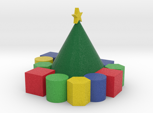 xmas tree and presents in Full Color Sandstone
