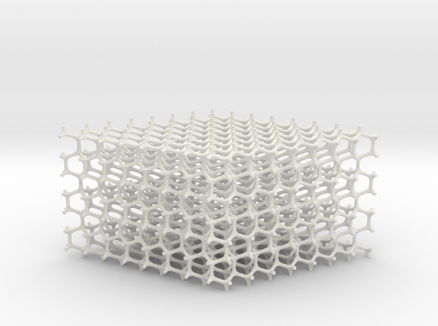 Hexagonal Diamond lattice in White Natural Versatile Plastic