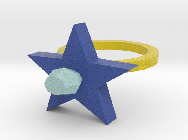 Blue  Pimpernel Ring in Full Color Sandstone