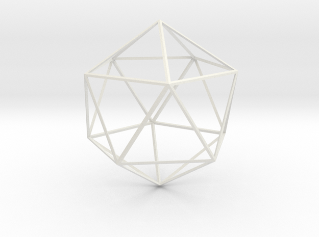 Wireframe Sphere in White Natural Versatile Plastic