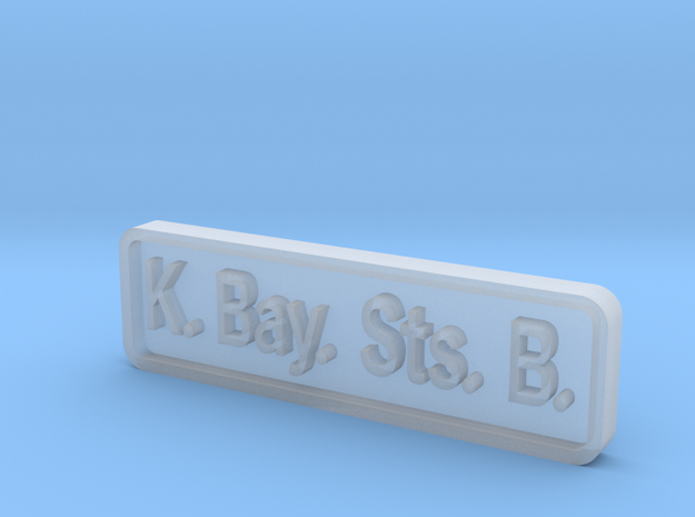 K. Bay. Sts. B. Locomotive Plate in Tan Fine Detail Plastic