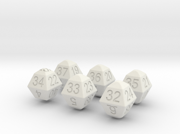 Lotto Dice(6x49) in White Natural Versatile Plastic