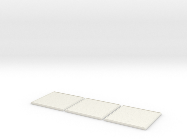 Square Model Base 60mm X3 in White Natural Versatile Plastic