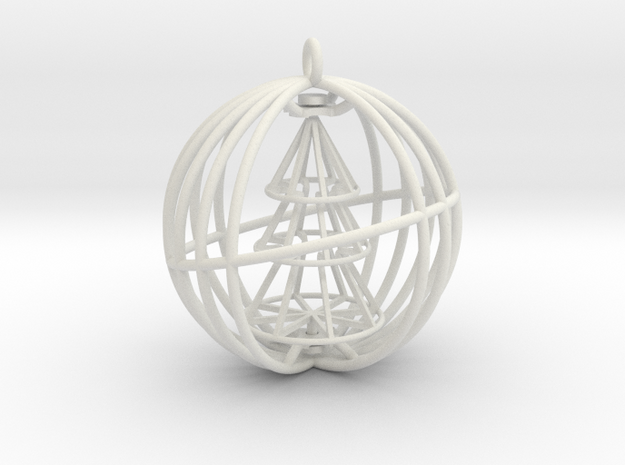 Christmas Tree Spinner Bauble (moving part) decora in White Natural Versatile Plastic