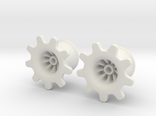 Gear-ring Plugs 1/2" in White Natural Versatile Plastic